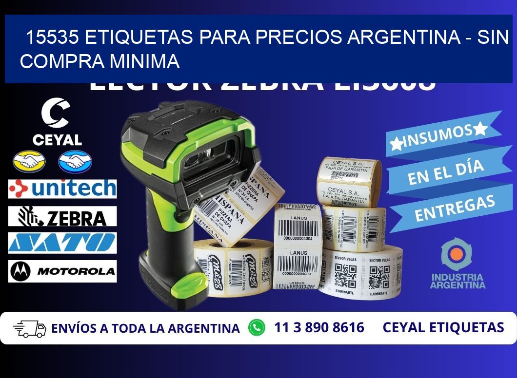 15535 ETIQUETAS PARA PRECIOS ARGENTINA - SIN COMPRA MINIMA