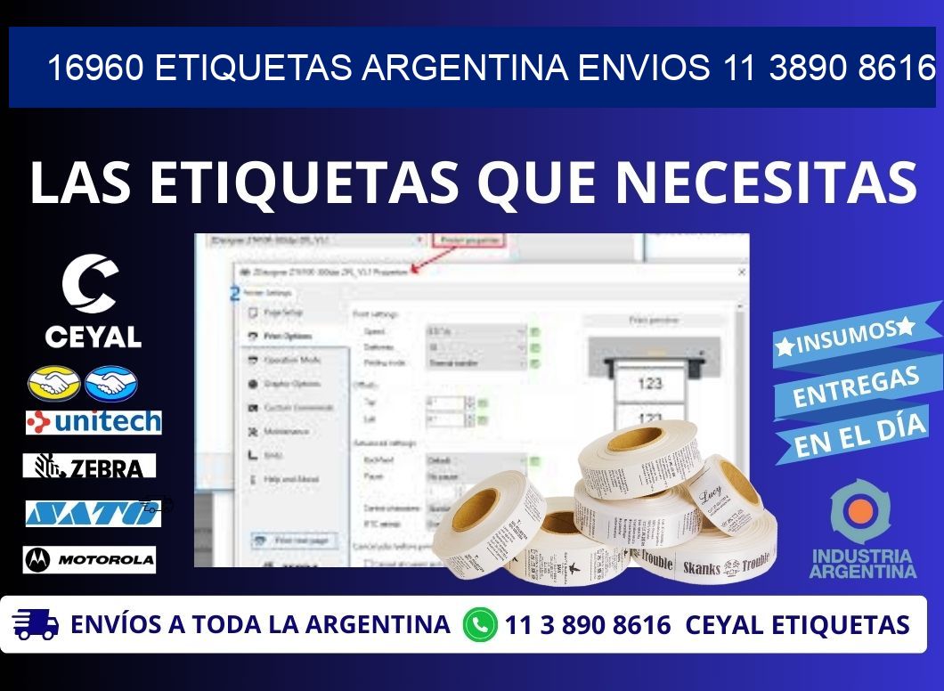 16960 ETIQUETAS ARGENTINA ENVIOS 11 3890 8616