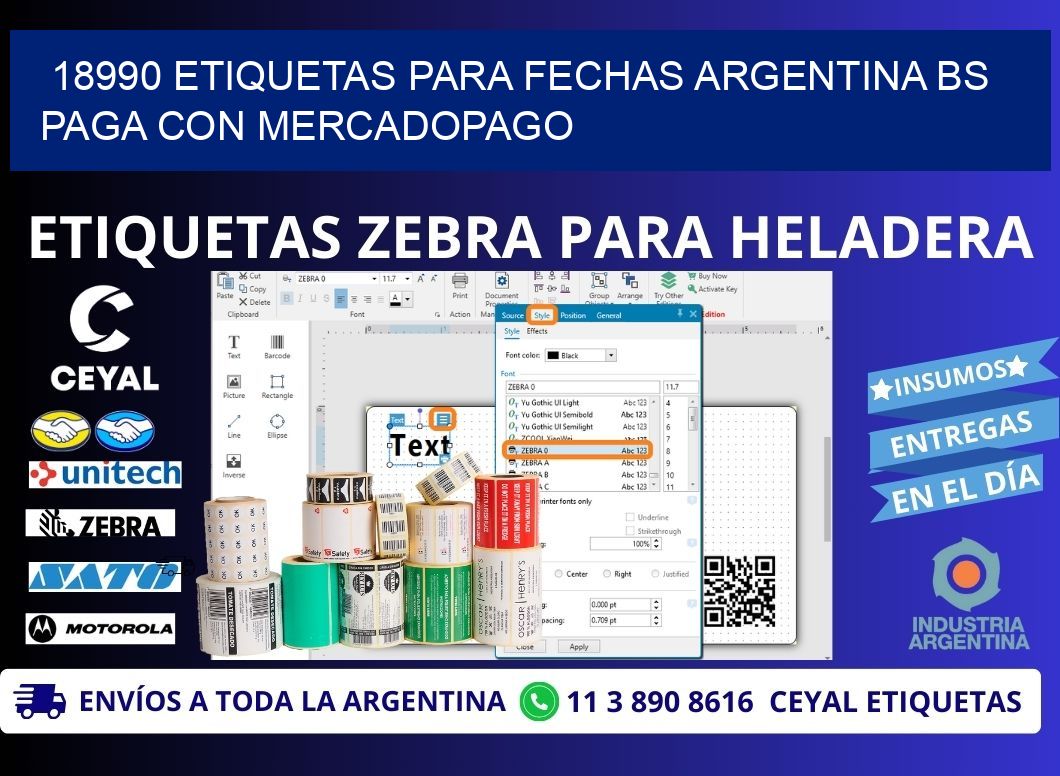 18990 ETIQUETAS PARA FECHAS ARGENTINA BS PAGA CON MERCADOPAGO