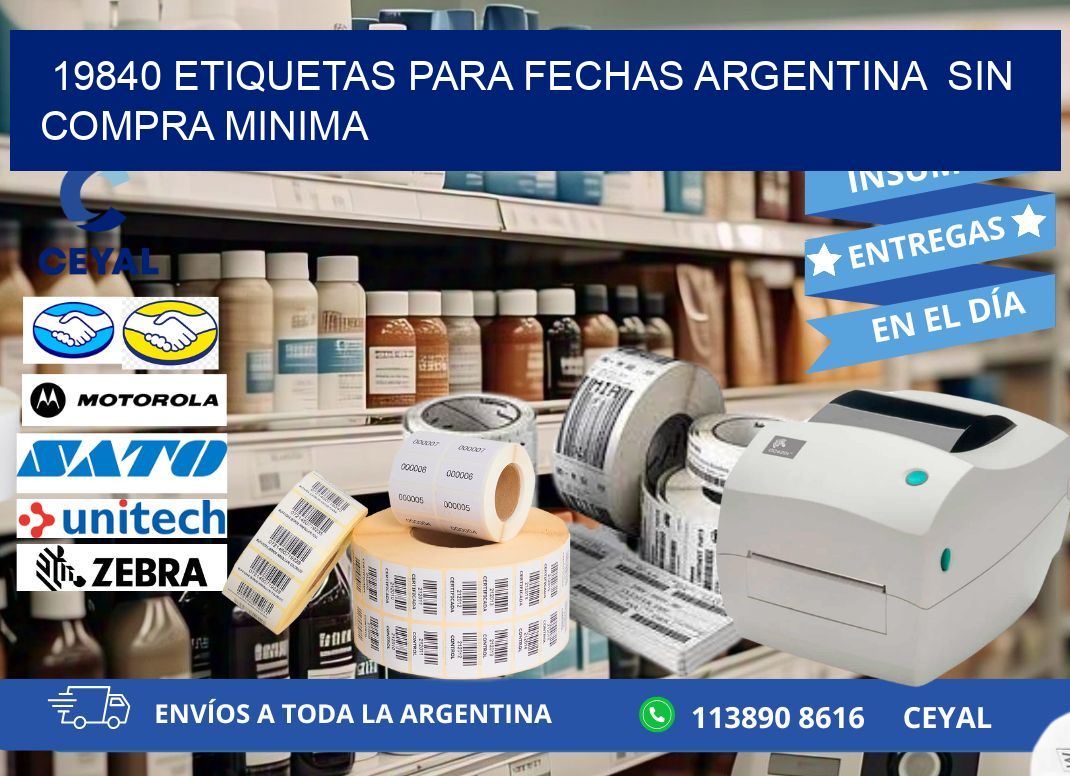 19840 ETIQUETAS PARA FECHAS ARGENTINA  SIN COMPRA MINIMA