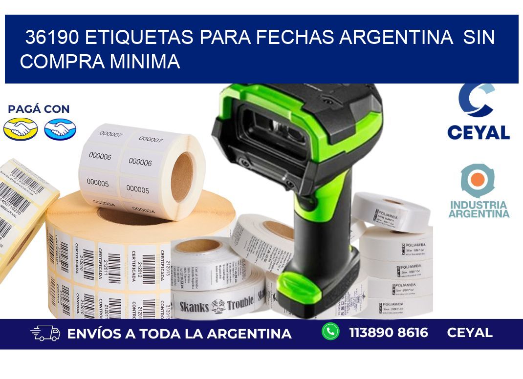 36190 ETIQUETAS PARA FECHAS ARGENTINA  SIN COMPRA MINIMA