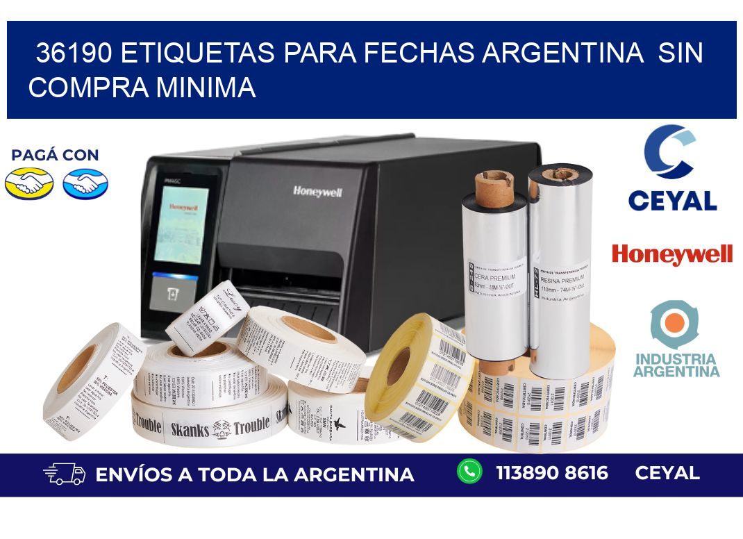 36190 ETIQUETAS PARA FECHAS ARGENTINA  SIN COMPRA MINIMA