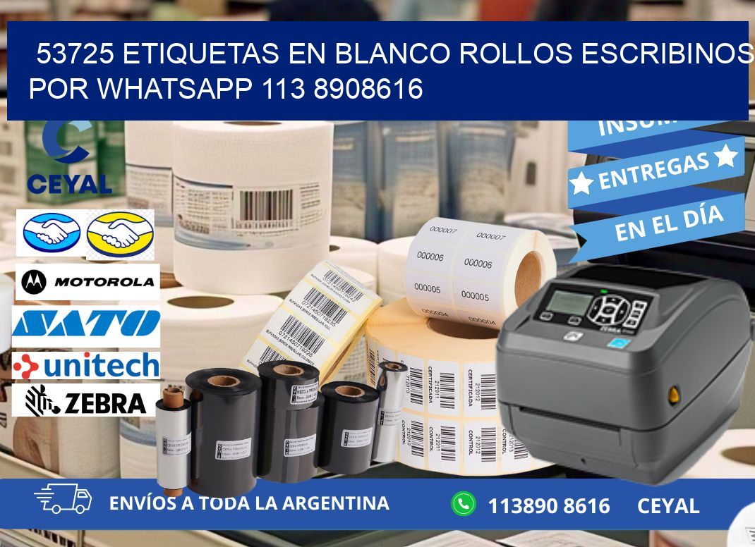 53725 ETIQUETAS EN BLANCO ROLLOS ESCRIBINOS POR WHATSAPP 113 8908616