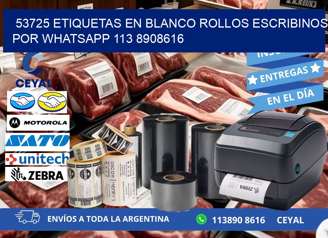 53725 ETIQUETAS EN BLANCO ROLLOS ESCRIBINOS POR WHATSAPP 113 8908616