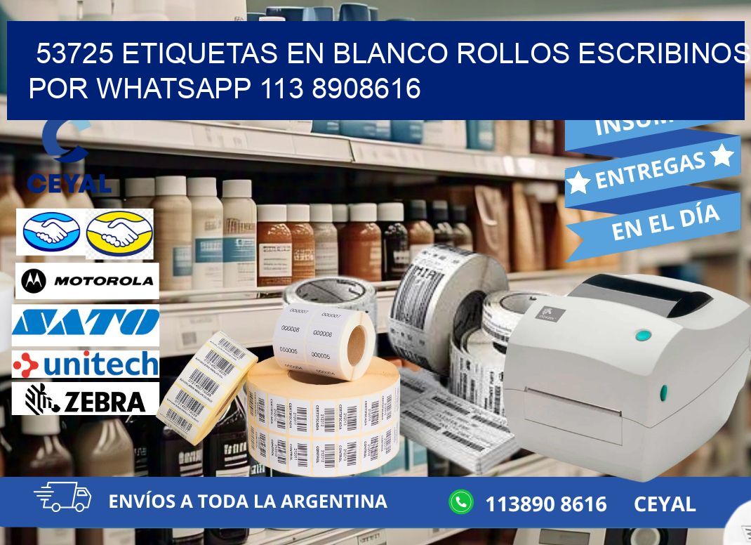 53725 ETIQUETAS EN BLANCO ROLLOS ESCRIBINOS POR WHATSAPP 113 8908616