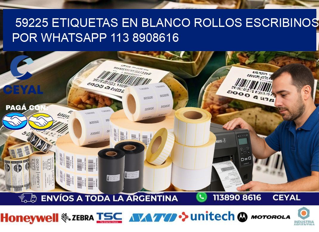 59225 ETIQUETAS EN BLANCO ROLLOS ESCRIBINOS POR WHATSAPP 113 8908616