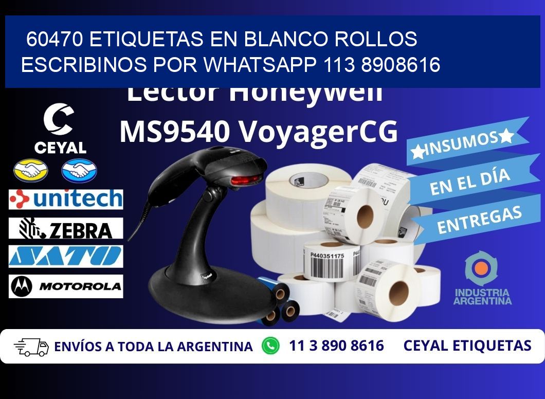 60470 ETIQUETAS EN BLANCO ROLLOS ESCRIBINOS POR WHATSAPP 113 8908616