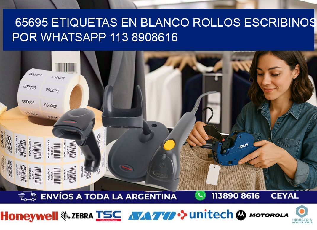 65695 ETIQUETAS EN BLANCO ROLLOS ESCRIBINOS POR WHATSAPP 113 8908616