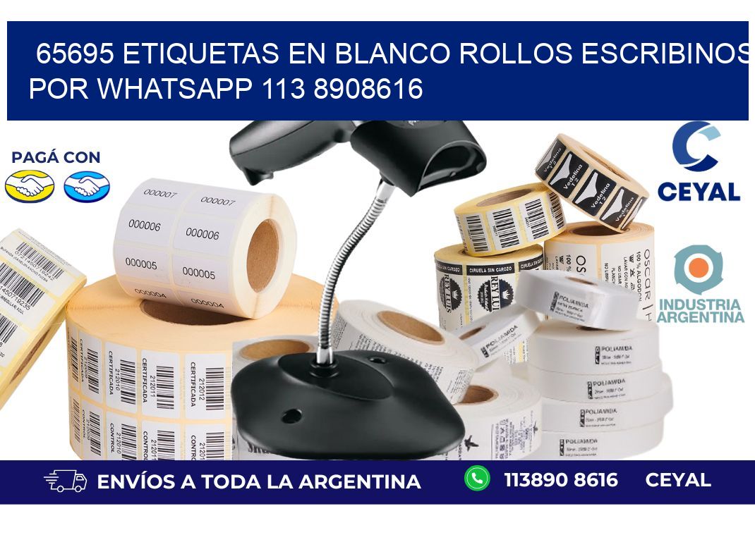 65695 ETIQUETAS EN BLANCO ROLLOS ESCRIBINOS POR WHATSAPP 113 8908616