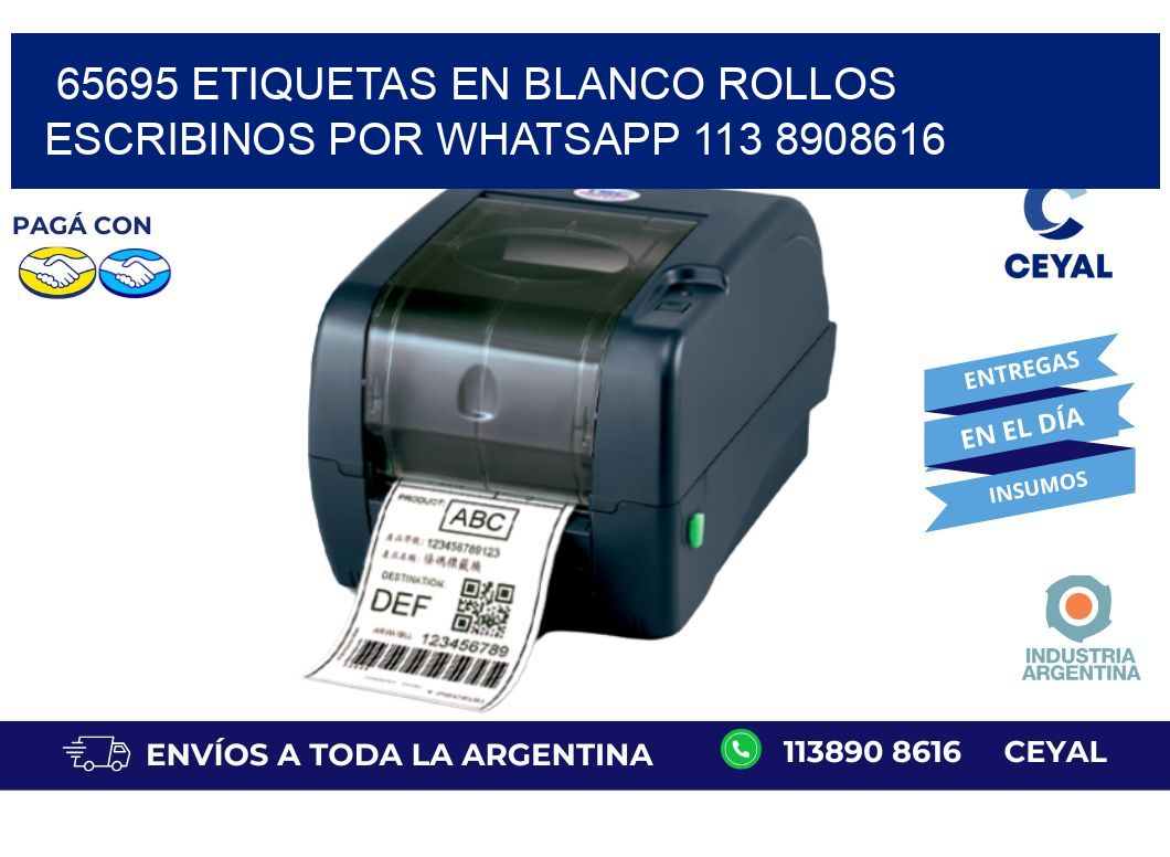 65695 ETIQUETAS EN BLANCO ROLLOS ESCRIBINOS POR WHATSAPP 113 8908616