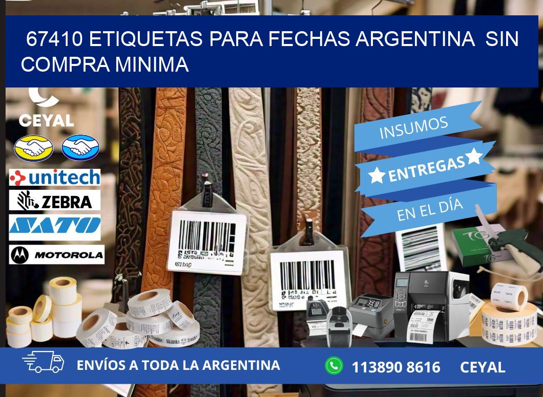 67410 ETIQUETAS PARA FECHAS ARGENTINA  SIN COMPRA MINIMA