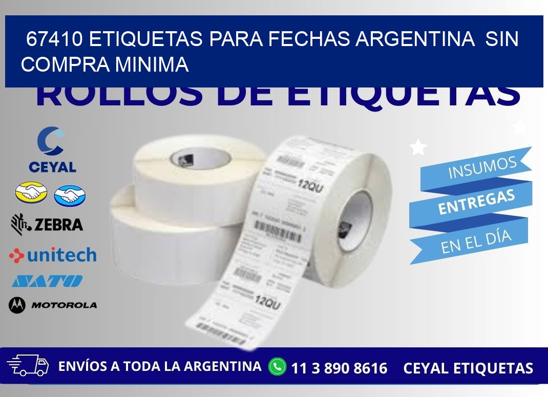 67410 ETIQUETAS PARA FECHAS ARGENTINA  SIN COMPRA MINIMA