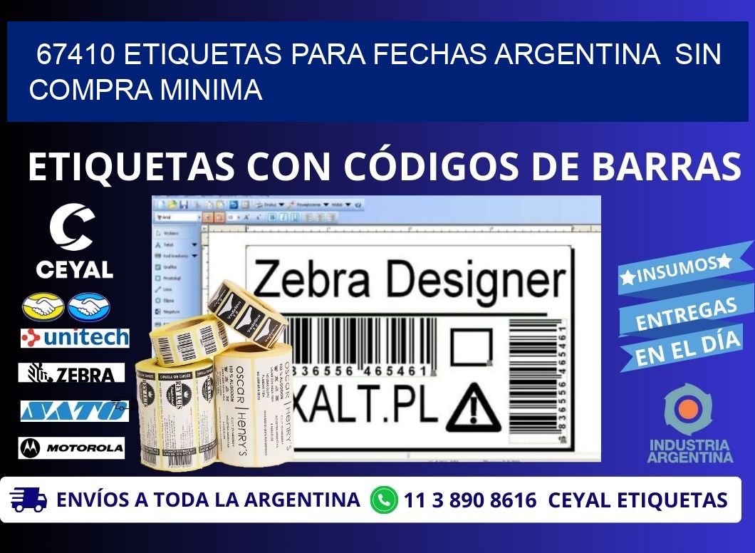 67410 ETIQUETAS PARA FECHAS ARGENTINA  SIN COMPRA MINIMA