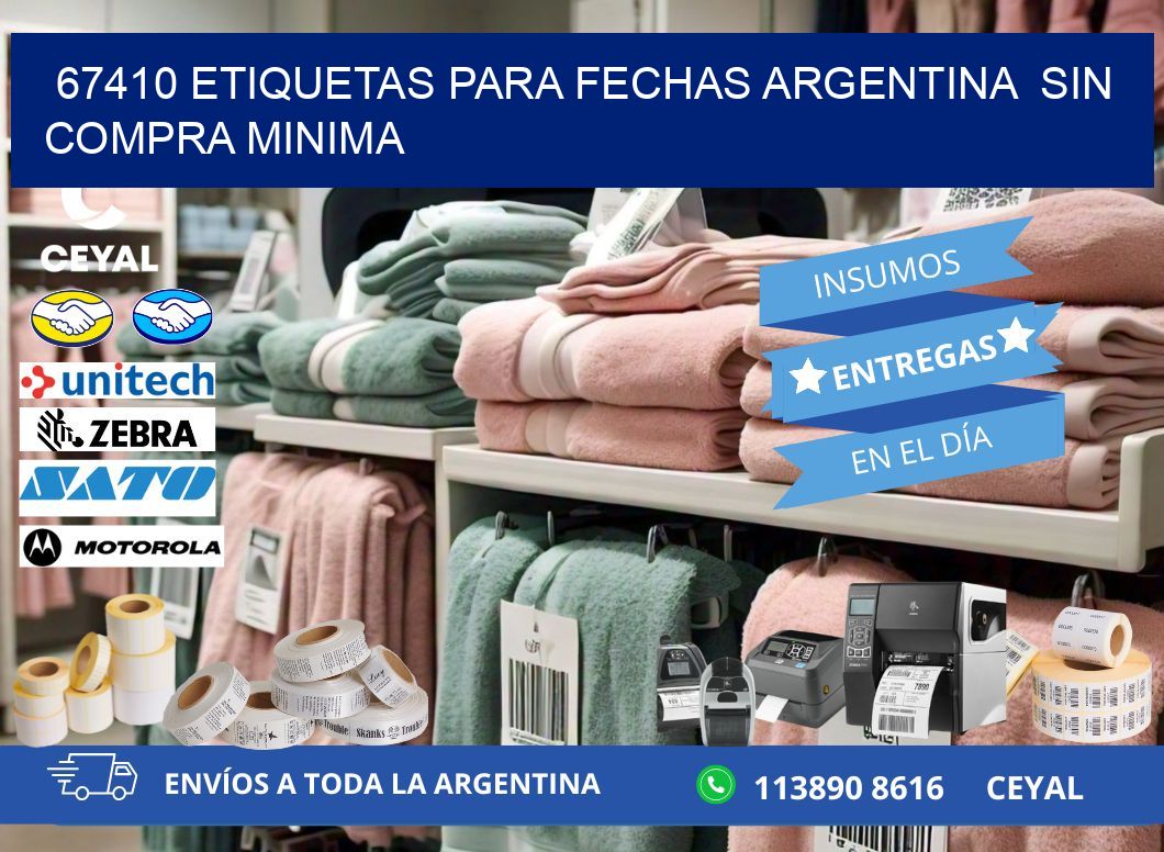 67410 ETIQUETAS PARA FECHAS ARGENTINA  SIN COMPRA MINIMA