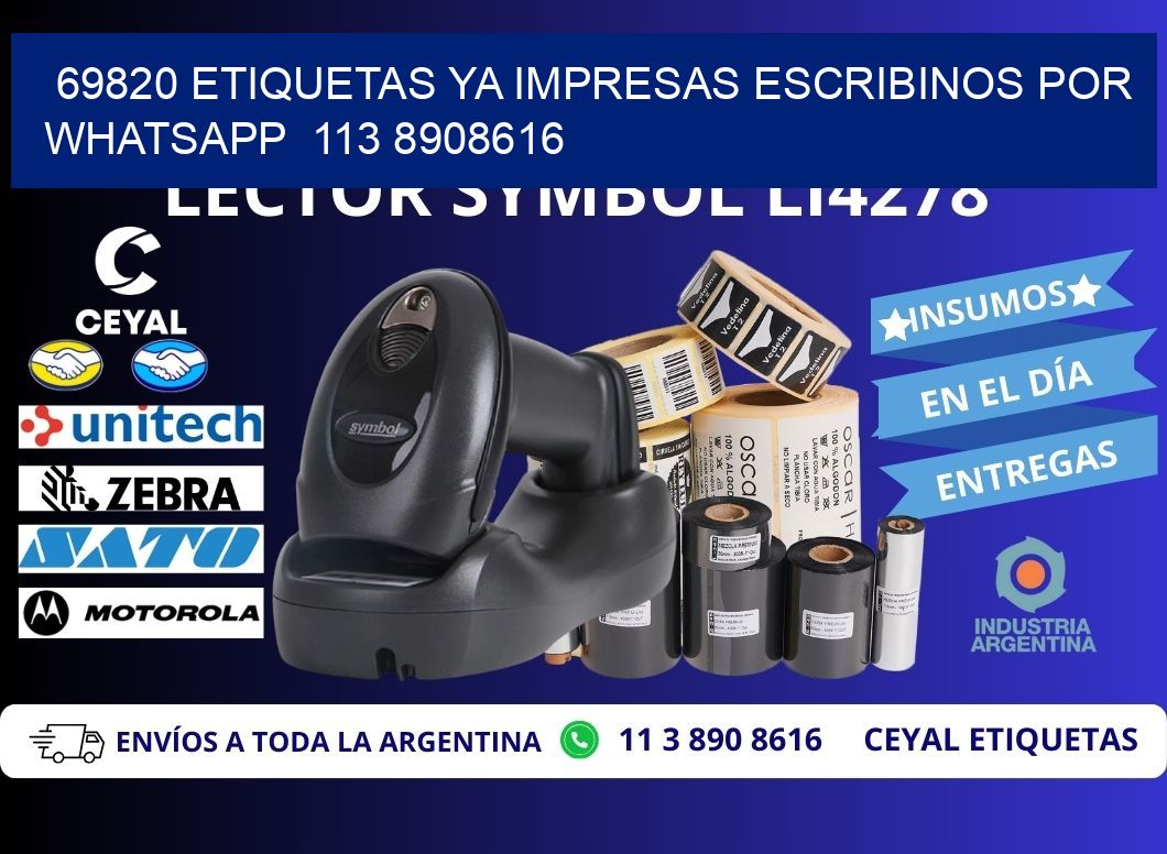 69820 ETIQUETAS YA IMPRESAS ESCRIBINOS POR WHATSAPP  113 8908616