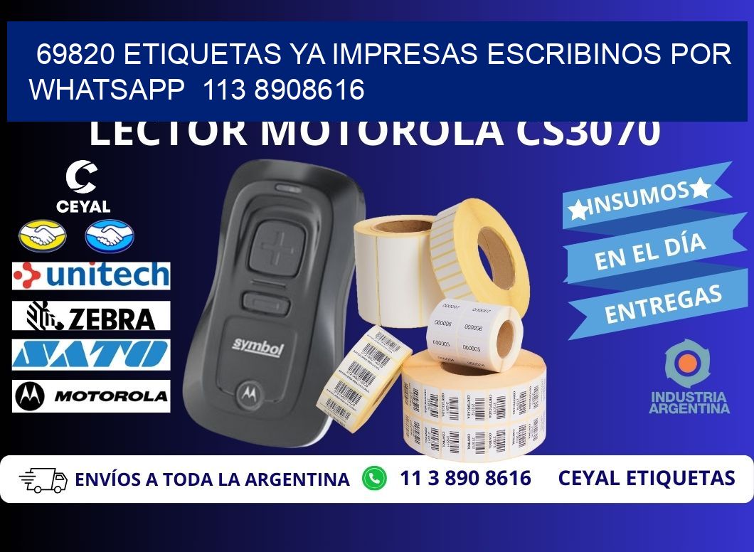 69820 ETIQUETAS YA IMPRESAS ESCRIBINOS POR WHATSAPP  113 8908616