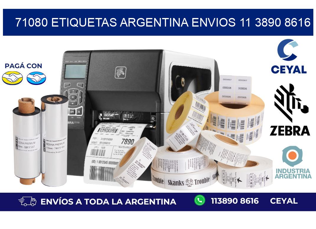 71080 ETIQUETAS ARGENTINA ENVIOS 11 3890 8616