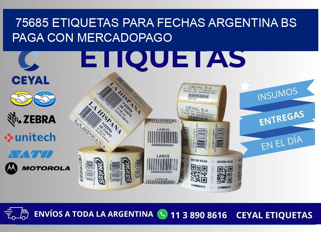 75685 ETIQUETAS PARA FECHAS ARGENTINA BS PAGA CON MERCADOPAGO