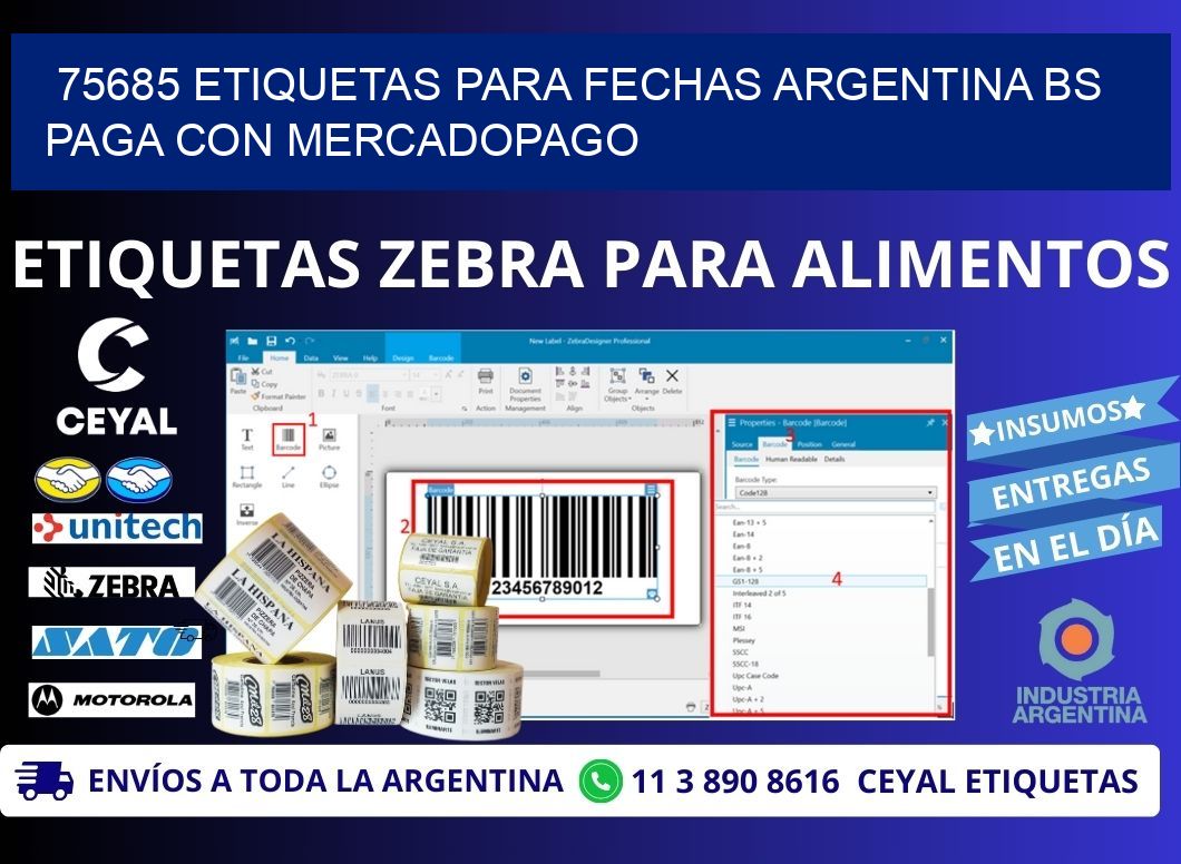 75685 ETIQUETAS PARA FECHAS ARGENTINA BS PAGA CON MERCADOPAGO