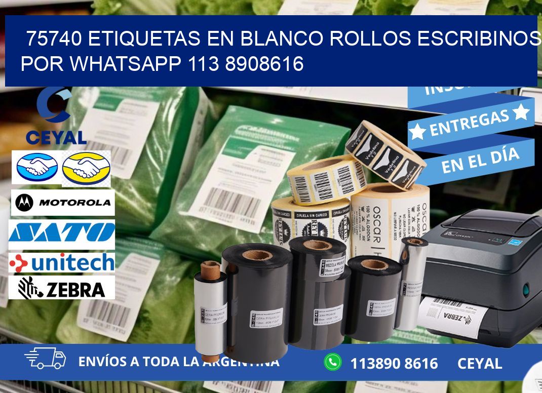 75740 ETIQUETAS EN BLANCO ROLLOS ESCRIBINOS POR WHATSAPP 113 8908616