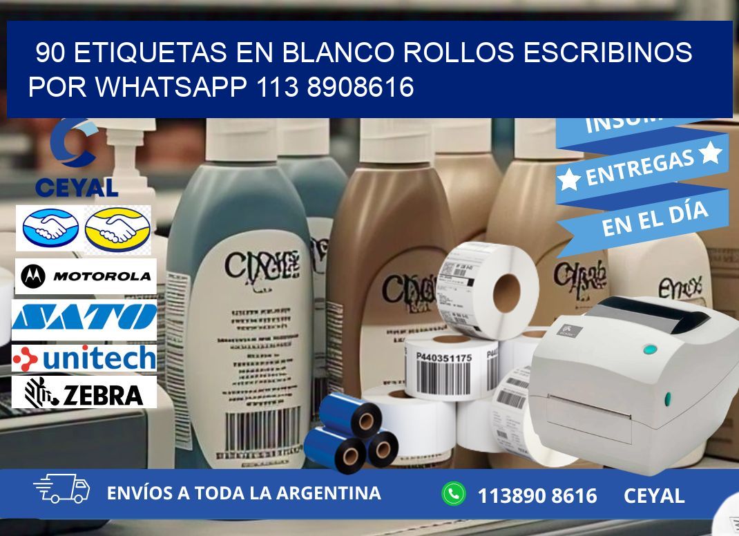 90 ETIQUETAS EN BLANCO ROLLOS ESCRIBINOS POR WHATSAPP 113 8908616