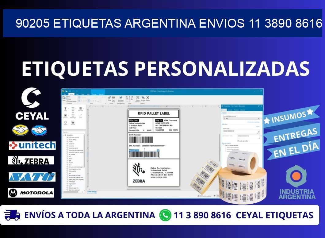 90205 ETIQUETAS ARGENTINA ENVIOS 11 3890 8616