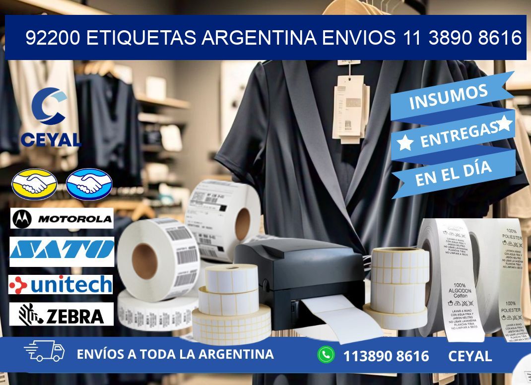 92200 ETIQUETAS ARGENTINA ENVIOS 11 3890 8616