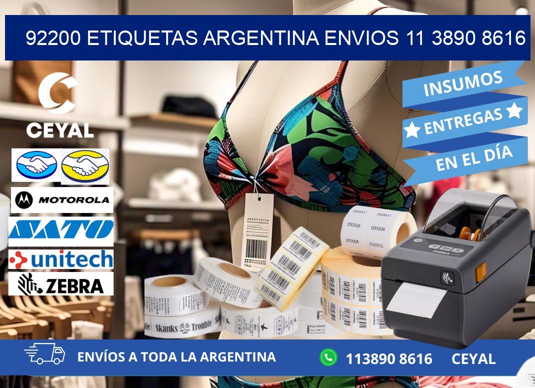 92200 ETIQUETAS ARGENTINA ENVIOS 11 3890 8616