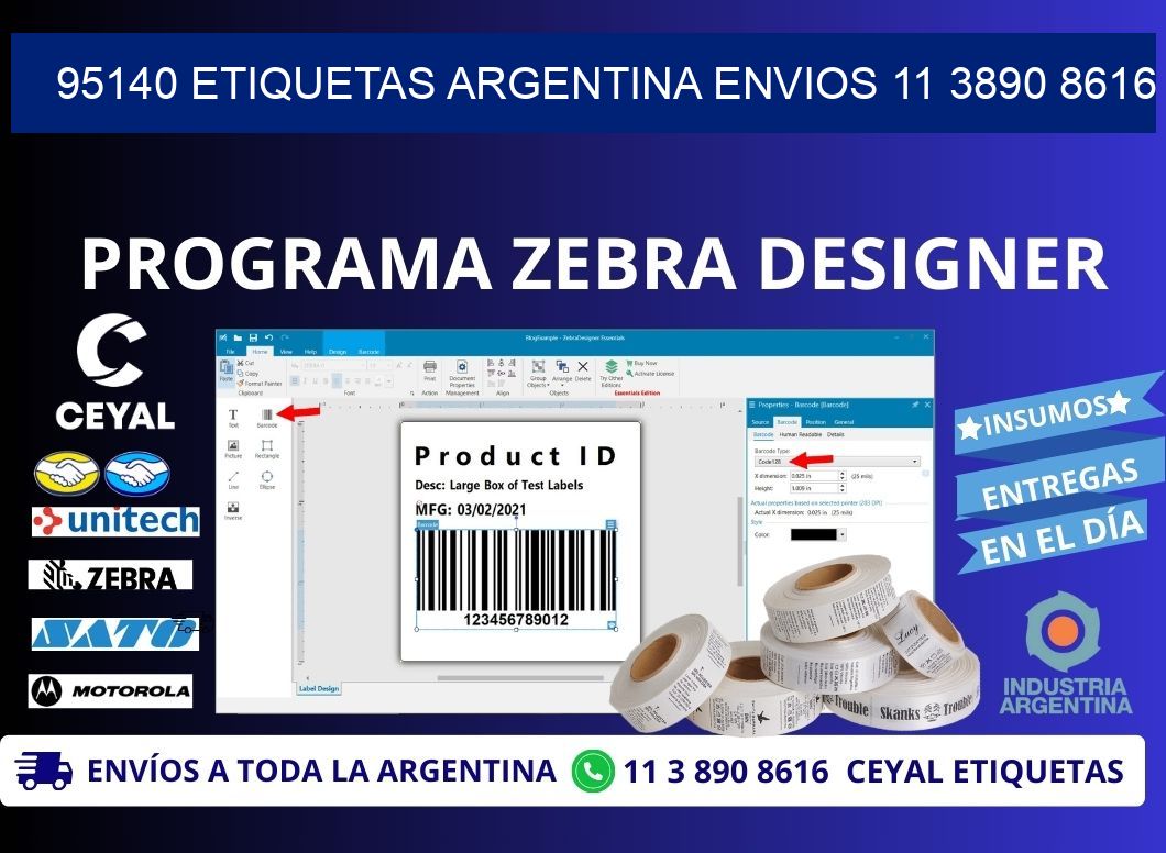 95140 ETIQUETAS ARGENTINA ENVIOS 11 3890 8616